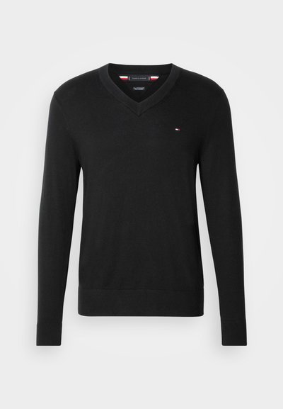PIMA ORG CTN CASHMERE V NECK - Pullover - schwarz