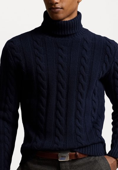 Polo Ralph Lauren CABLE KNIT WOOL CASHMERE JUMPER UNISEX - Camisola - hunter navy