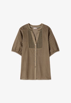 Oltre, CAMICIA TRAFORATA - Pusero - verde militare