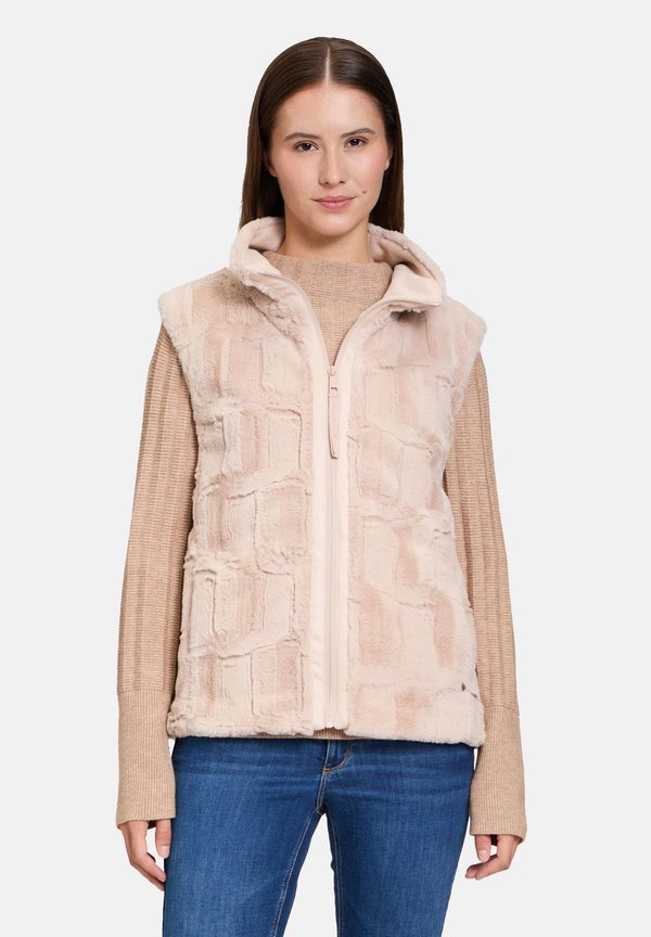 MIT STEHKRAGEN - Weste - beige