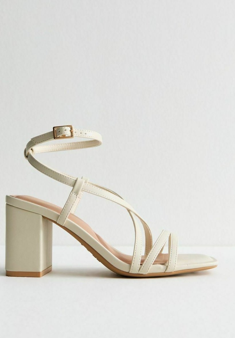 Sandales Femme Talon Bloc 8cm - Bout Ouvert, Lanières Cheville, Slingback Élégant Pour Robe & Sortie