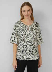 s.Oliver STRUKTURIERTE MIT RAFFUNG - Bluse - creme