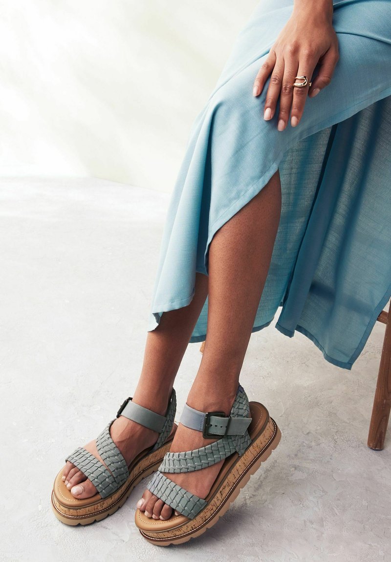 Next FOREVER COMFORT- REGULAR FIT - Sandály na klínu - blue