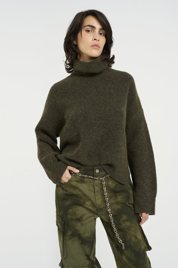 ALPHA ROLLNECK - Jumper - olive melange