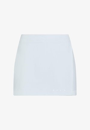 Mini falda blanca con una textura suave, diseño sencillo y sutiles detalles de logotipo a lo largo del dobladillo. Confeccionada para una silueta ajustada.