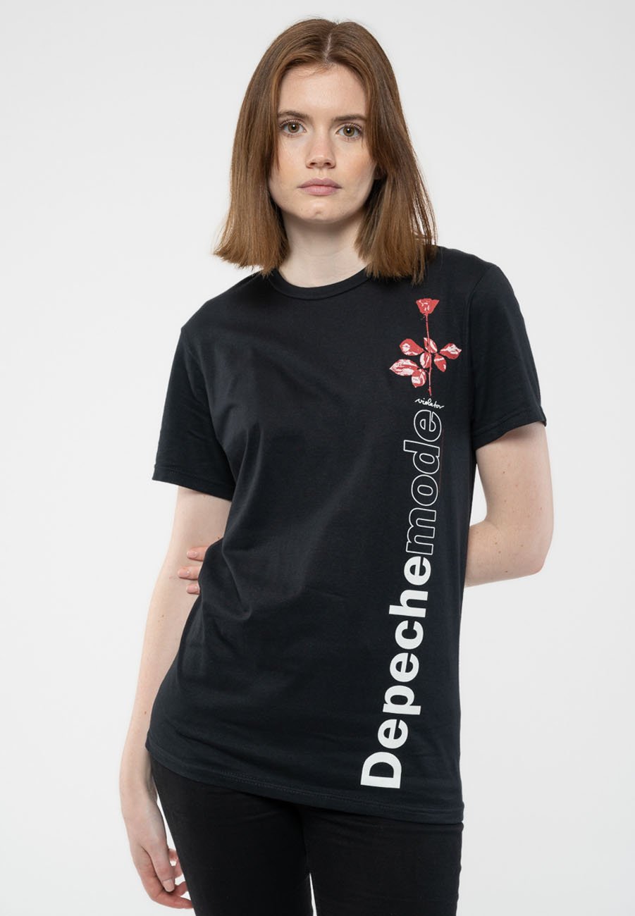 Maglietta Depeche Mode Violator Side Rose - Donna, Skinny Fit, Nero, Taglia M