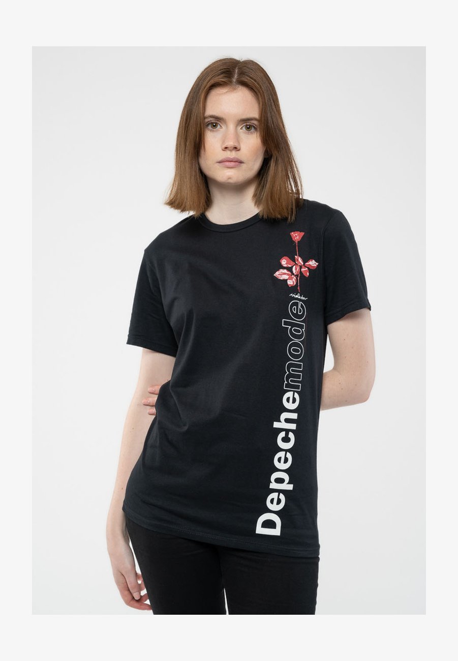 Maglietta Depeche Mode Violator Side Rose - Donna, Skinny Fit, Nero, Taglia M
