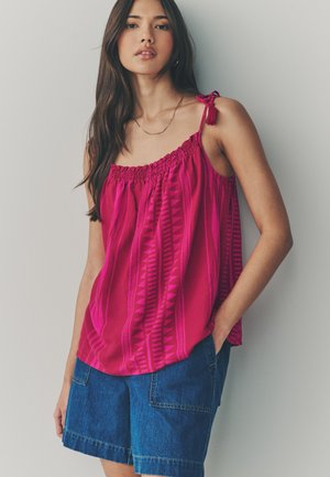 REGULAR FIT - TASSEL CAMI - Topp - red pink aztec print