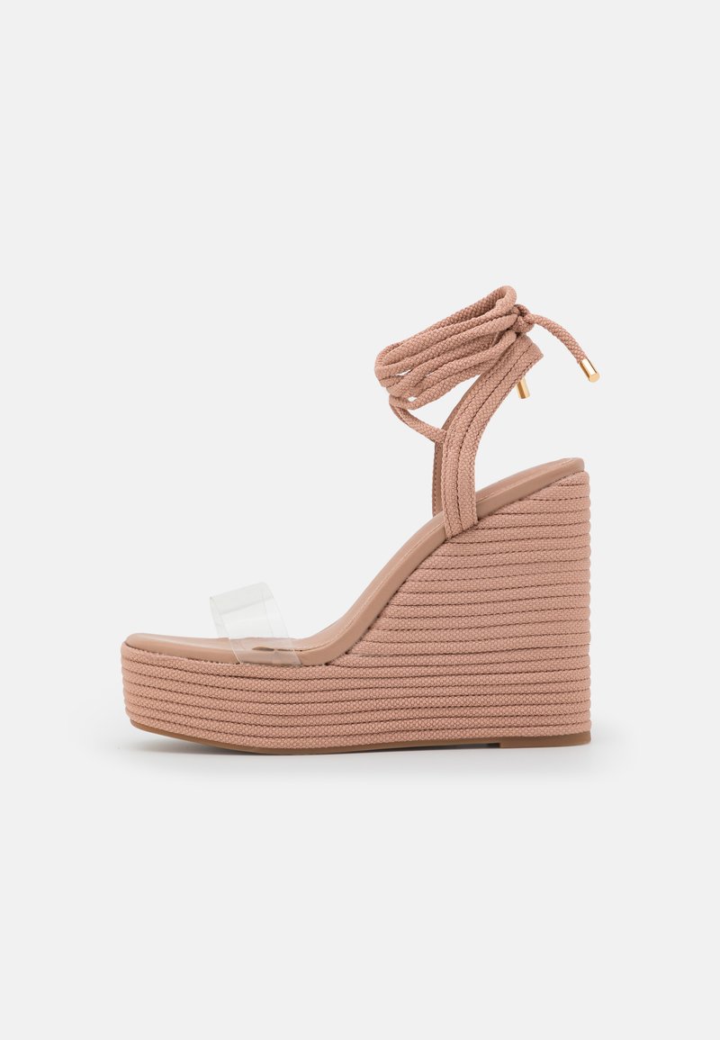ALDO Sandalen met sleehak beige