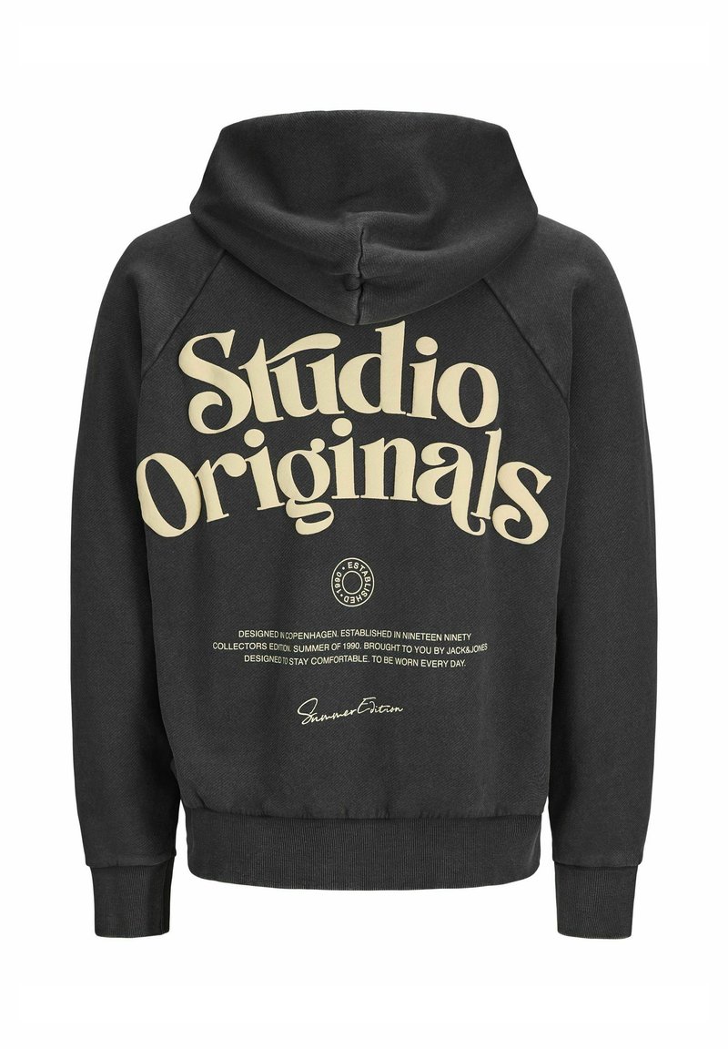 JACK & JONES JCOALPHA Mountain Print Sweat Hood, zwart, XL JACK & JONES JCOALPHA Mountain Print Sweat Hood, zwart, XL