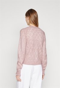 JDY JDYLETTY LS V-NECK - Vesta na kopčanje - woodrose