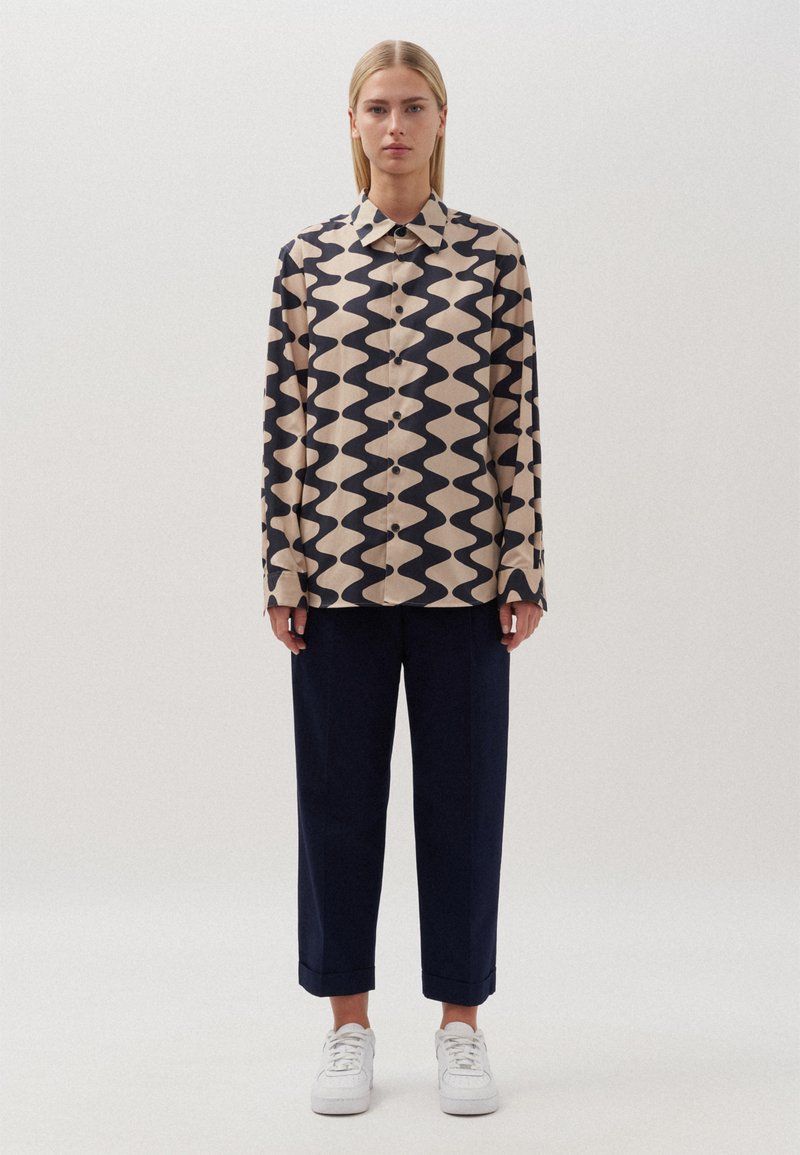Seidensticker Chain Print Button Down Shirt Cinnamon/black