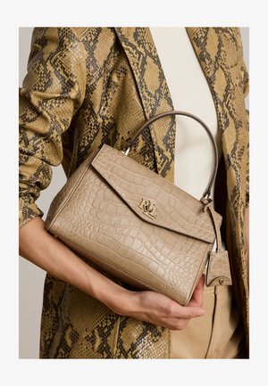 Lauren Ralph Lauren, CROC-EMBOSSED SMALL FARRAH SOFT SATCHEL - Håndtasker - beige
