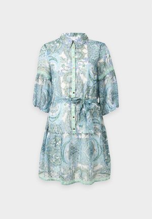 VILA, VIPRAYA PRINTED SHORT DRESS - Robe chemise - cloud dancer/enamel/ice/nantucket/blue