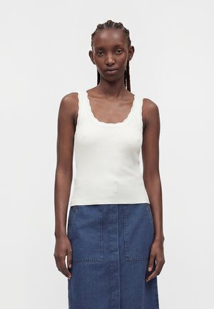 JDY, JDYNANNA SCALLOP EDGE - Débardeur - cloud dancer