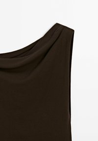 Massimo Dutti DRAPED WITH KNOT DETAIL - Top - dark brown