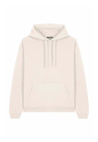 Felpa crema con cappuccio regolabile, tasca frontale e polsini a coste. Realizzata in tessuto morbido con una vestibilità comoda. Etichetta con scritto "MIRA PARIS."