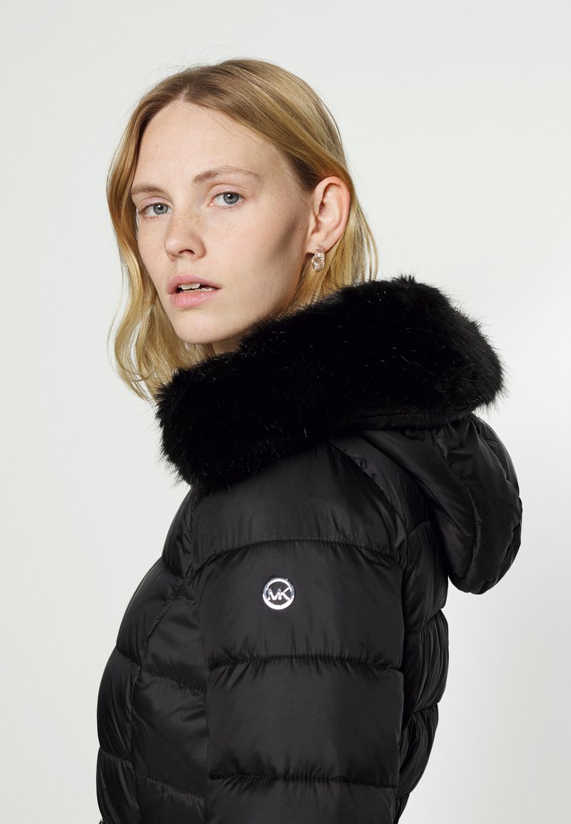 MICHAEL Michael Kors BELTED HORIZONTAL QUILTED PUFFER COAT WITH SNAP OFF - Winter  jacket - black 