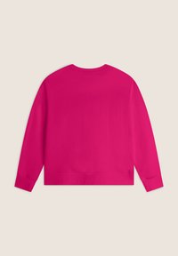 Felpa rosa con maniche lunghe, scollo rotondo e vestibilità rilassata. Tessuto morbido, design semplice e polsini a coste sulle maniche.