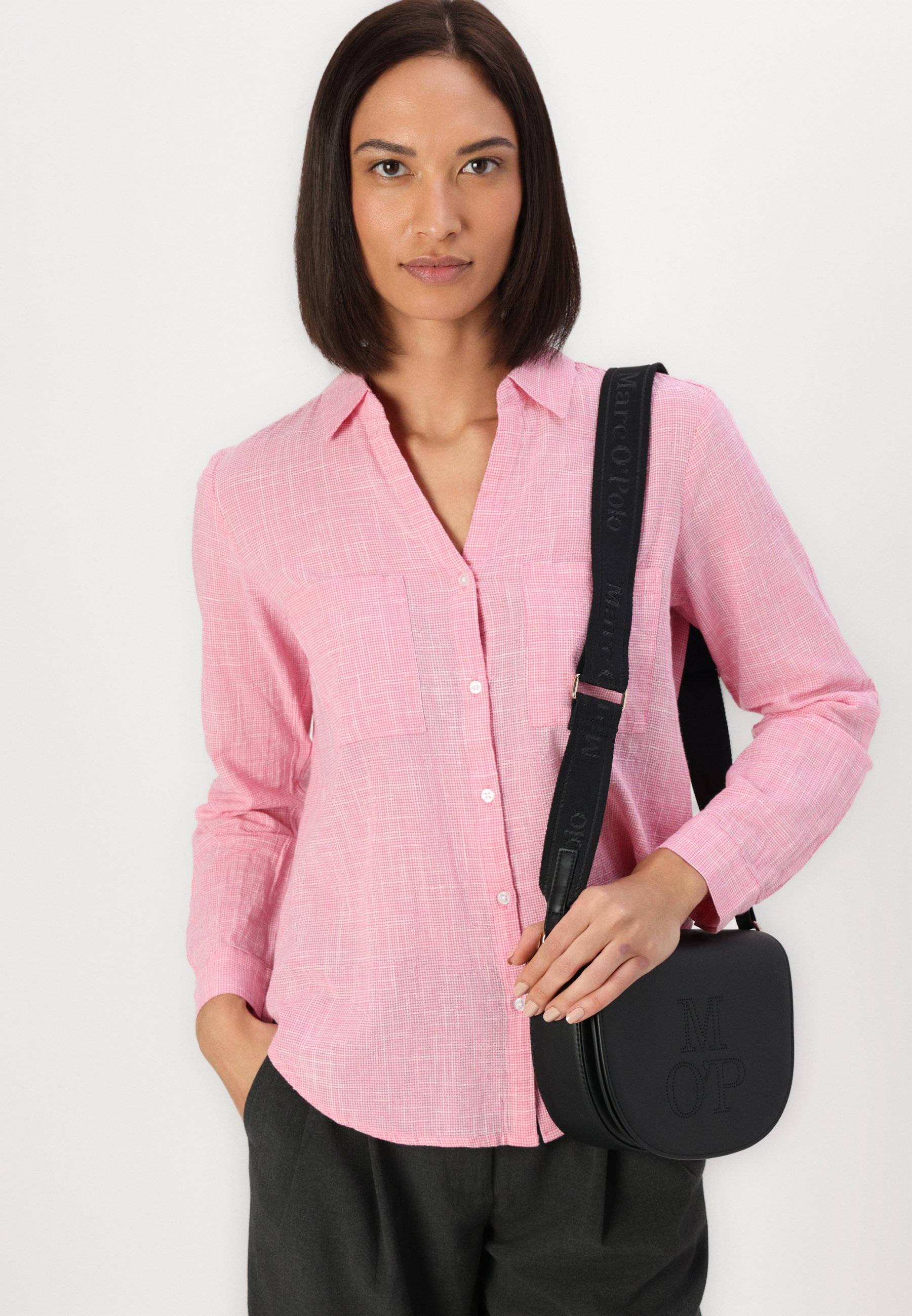 売れ筋商品|||トムテイラー シャツ レディース トップス SLUB STRUCTURE - Button-down blouse - bright rose Striped shirt blouse by Tom Tailor