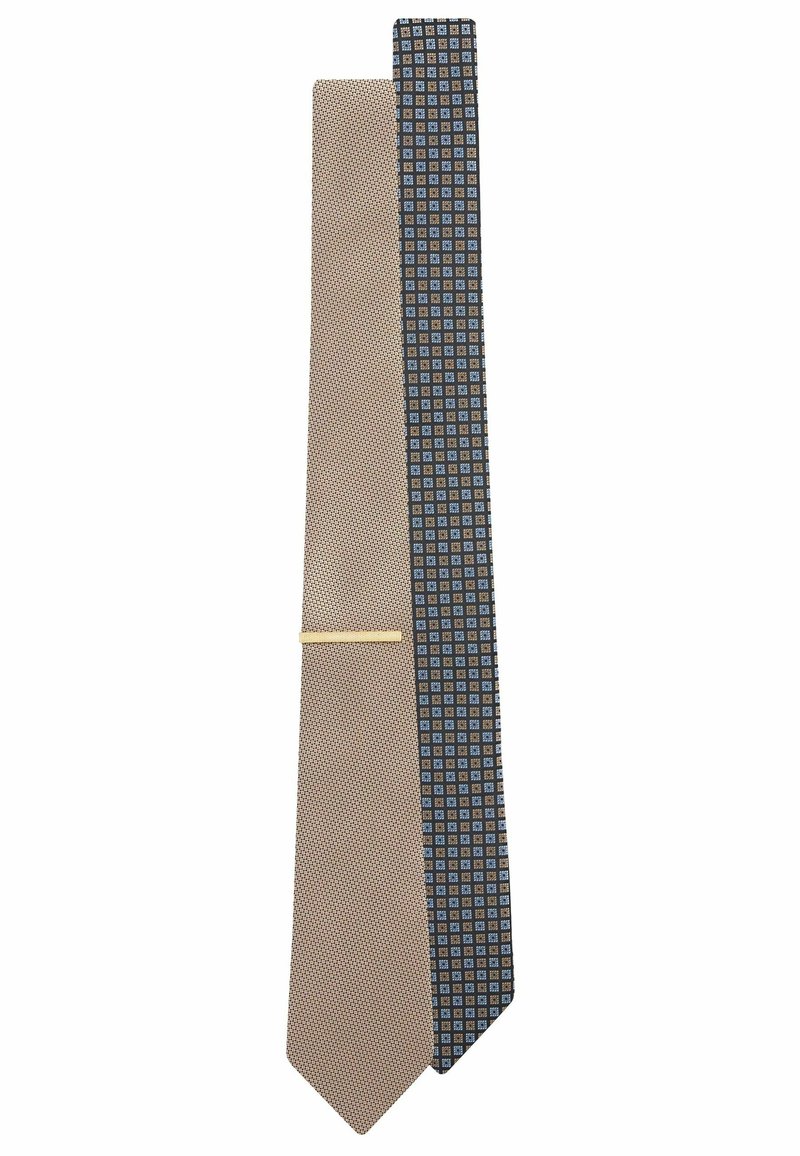 Next TEXTURED WITH 2 PACK REGULAR - Slips - neutral brown navy blue geometric