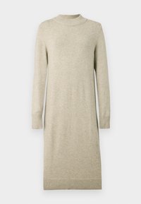 VIRIL CREW NECK MIDI - Pletené šaty - beige