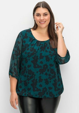 Sheego, Blouse - tiefgrün gemustert