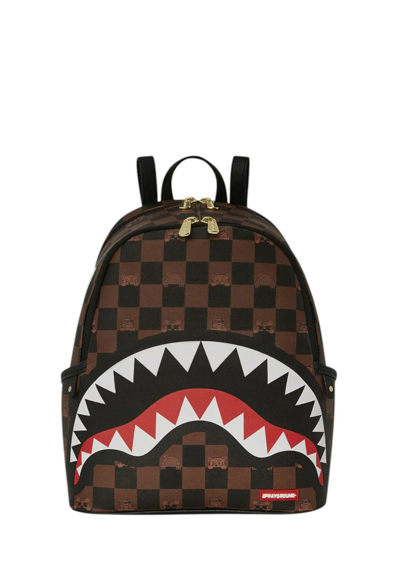 Sprayground PEEKING CHARACTER CHECK SAVAGE - Mochila - marrone e nero
