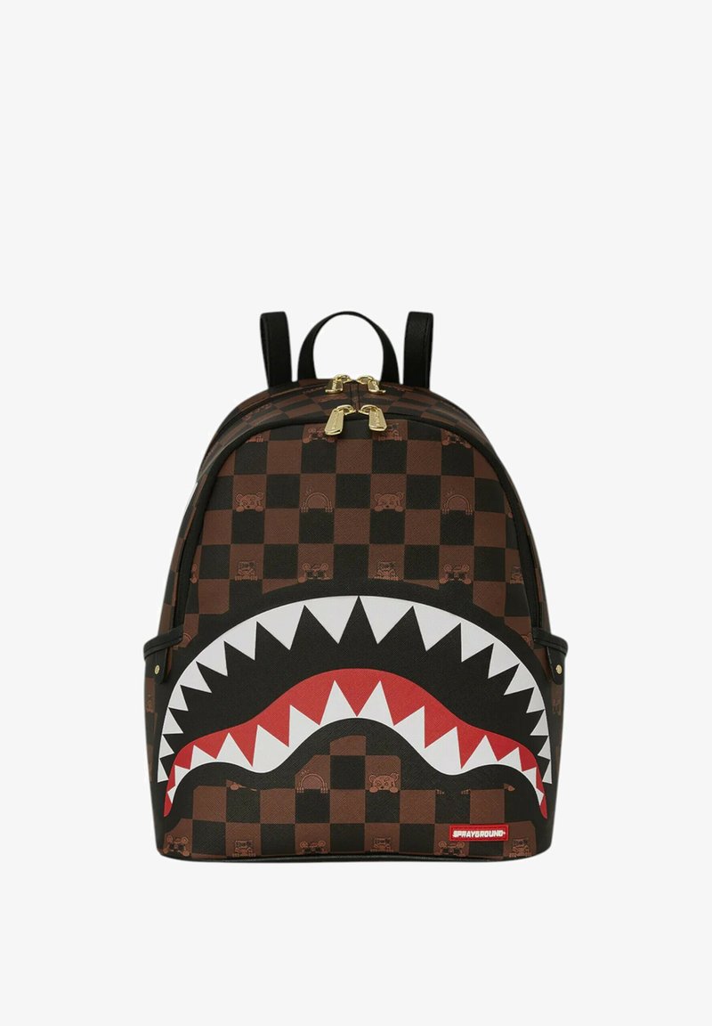 Sprayground PEEKING CHARACTER CHECK SAVAGE - Mochila - marrone e nero