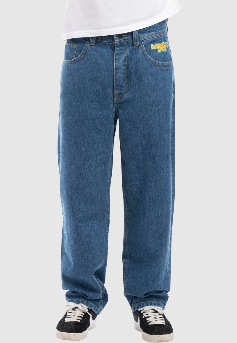 Homeboy X-TRA BAGGY  - Traperice ravnih nogavica - washed blue denim