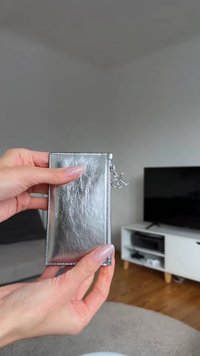 Calvin Klein METALLIC ZIP CARDCASE - Geldbörse - silver-coloured