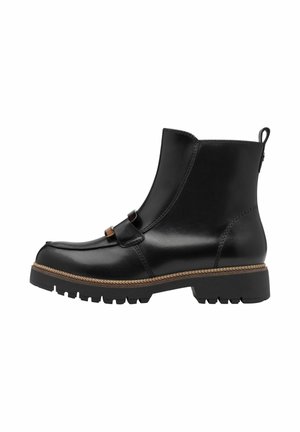 Kotníkové boty na platformě - black leather