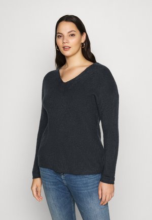 VMCREWLEFILE V NECK - Jumper - black