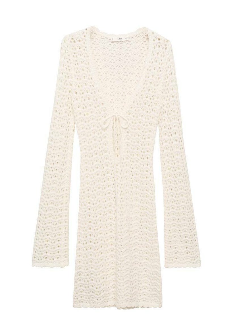 Mango MINI WITH BOW Vestido de punto off-white/crema