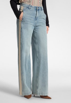 Elena Mirò, JEANS WIDE LEG CON BORDI LATERALI - Loose Jeans - blu