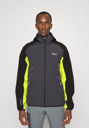 AREC III - Softshellová bunda - dark grey/black/bright kiwi