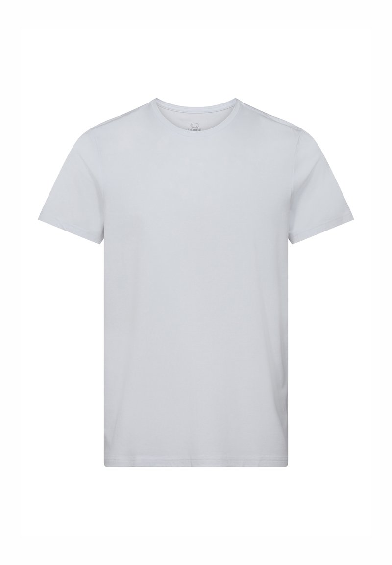 Lys grå kortærmet t-shirt fremstillet af blødt, glat stof. Har en klassisk rund hals og en lige pasform for en afslappet stil.
