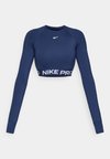 NIKE PRO DF 365 CROP LS - Μπλούζα με μακριά μανίκια - midnight navy/white