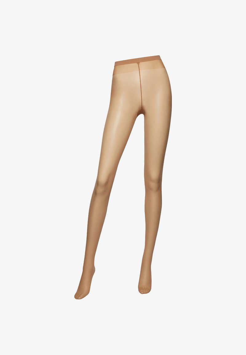 Strumpfhose in Hautfarbe mit glänzendem Finish, nahtlosem Design und weichem Bund. Verfügt über durchsichtige Beine und verstärkte Zehen.