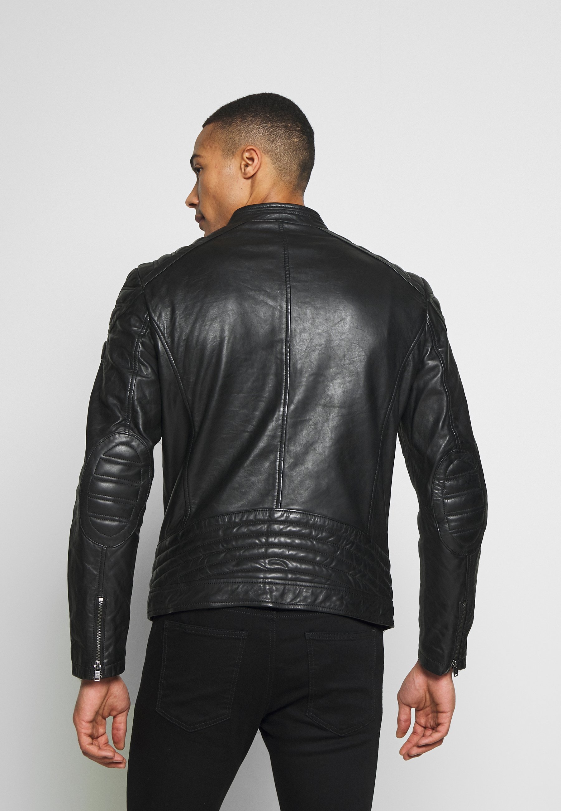 GLAM ROCK BIKER Leren jas jet black GLAM ROCK BIKER Leren jas jet black