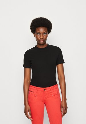 SHORT SLEEVE ROUND NECK SLIM FIT - T-Shirt basic - black