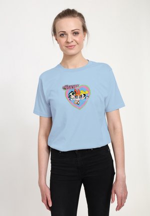 THE POWERPUFF GIRLS FADED HEART - Print T-shirt - light blue