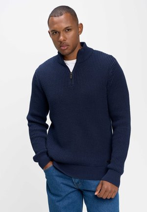 Halfzip Strik 'Gistrup' - Navy Melange