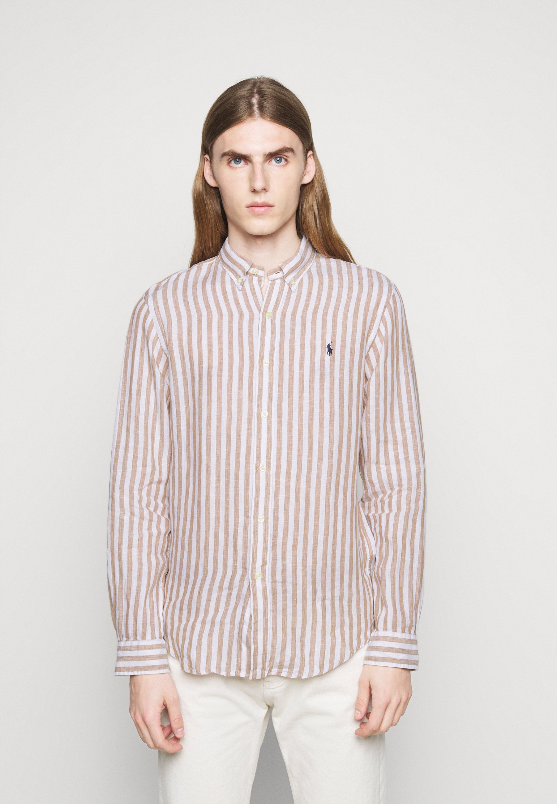 Polo Ralph Lauren Camisa - khaki/white/camel - Zalando.es