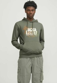 Jack & Jones - Džemperis su gobtuvu - agave green Miniatiūros vaizdas 1