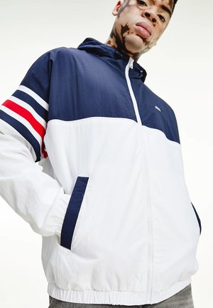 Tommy Jeans TJM BLOCK ZIPTHRU - Trainingsvest - white/twilight navy
