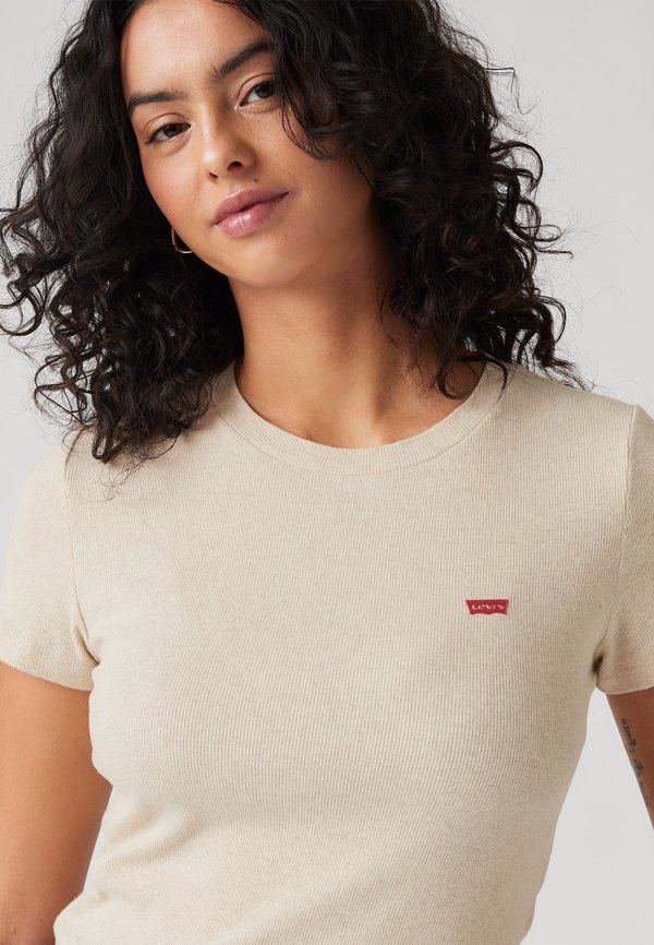 ESSENTIAL SPORTY TEE - Print T-shirt - oatmeal heather2