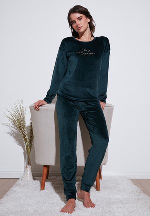REGULAR FIT SET - Pyžamová súprava - dark green melange