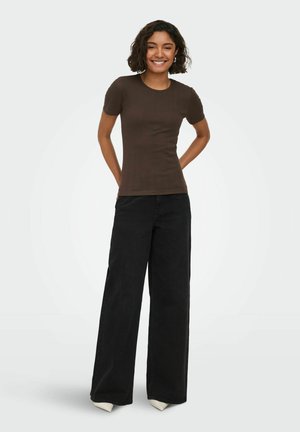JDY, TOP JDYSALSA 2ER-PACK TOP - T-shirts - chocolate brown