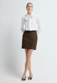 adL TWEED  - A-lijn rok - brown